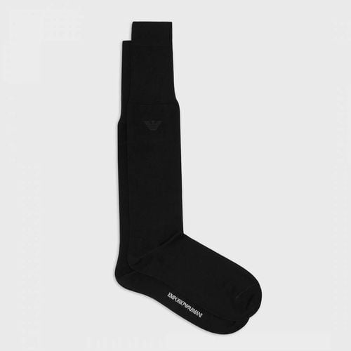 Black Stretch Cotton Socks - Emporio Armani - Modalova