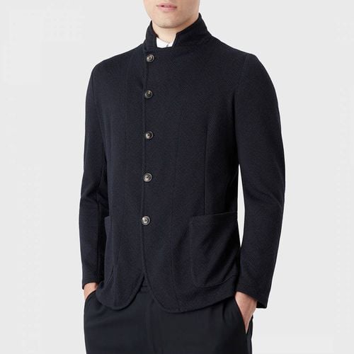 Navy Single Breasted Blazer - Emporio Armani - Modalova