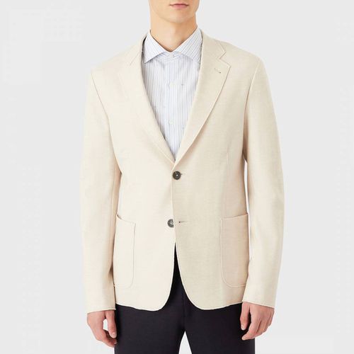 Cream Single Breasted Blazer - Emporio Armani - Modalova