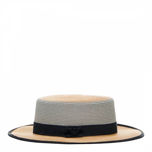 Straw Flat Top Hat - Emporio Armani - Modalova