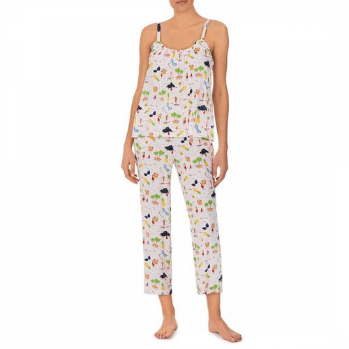 White Holiday Print Long Pyjama Set - Kate Spade - Modalova