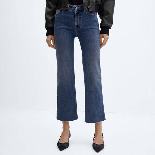 Blue Crop Flared Jeans - Mango - Modalova