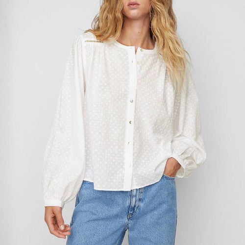 White Plumeti Cotton Blouse - Mango - Modalova