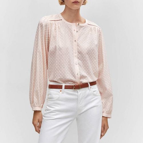 Pink Cotton Dobby Blouse - Mango - Modalova