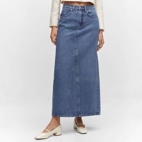 Blue Long Denim Skirt - Mango - Modalova