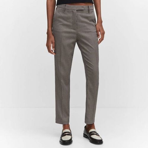 Brown Check Mid-Rise Skinny Trousers - Mango - Modalova