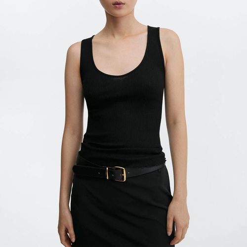 Black Blackberry Silk Top - Mango - Modalova