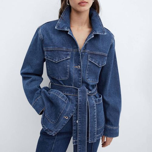 Blue Denim Jacket - Mango - Modalova