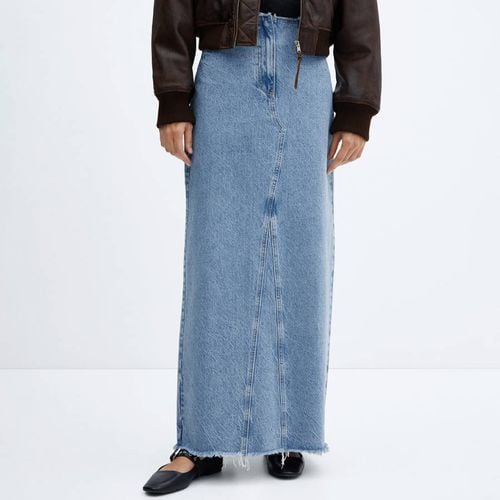 Blue Long Denim Skirt - Mango - Modalova