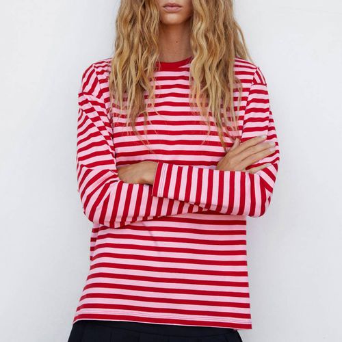 Striped Oversized Cotton T-Shirt - Mango - Modalova