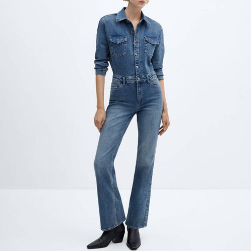 Blue Denim Jumpsuit - Mango - Modalova