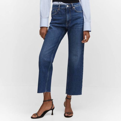 Blue Straight-Fit Cropped Jeans - Mango - Modalova