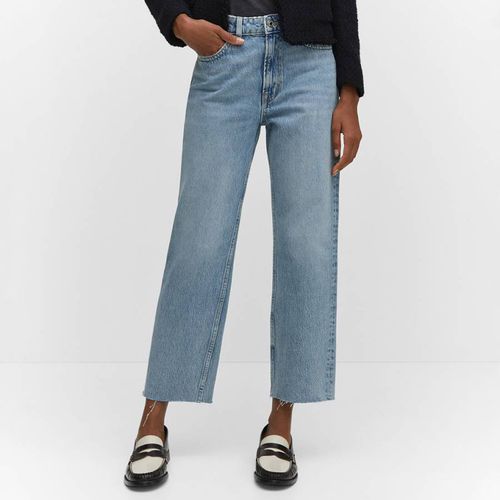 Blue Straight-Fit Cropped Jeans - Mango - Modalova