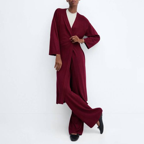 Red Fine Knit Long Cardigan - Mango - Modalova