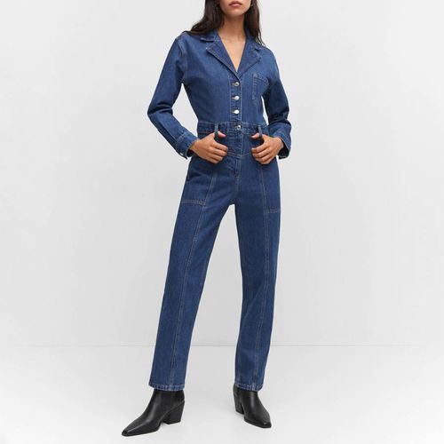 Blue Denim Jumpsuit - Mango - Modalova