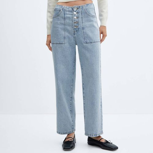 Panel Detail Straight-Leg Jeans - Mango - Modalova