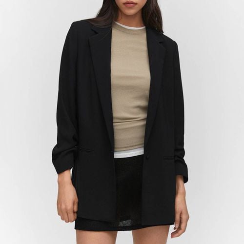 Black Gathered Sleeve Jacket - Mango - Modalova