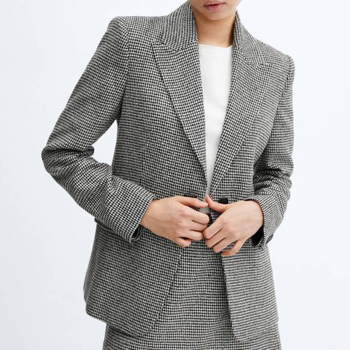 Lapels Houndstooth Suit Blazer - Mango - Modalova