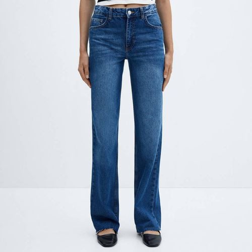 Blue Wide leg Mid-Rise Jeans - Mango - Modalova