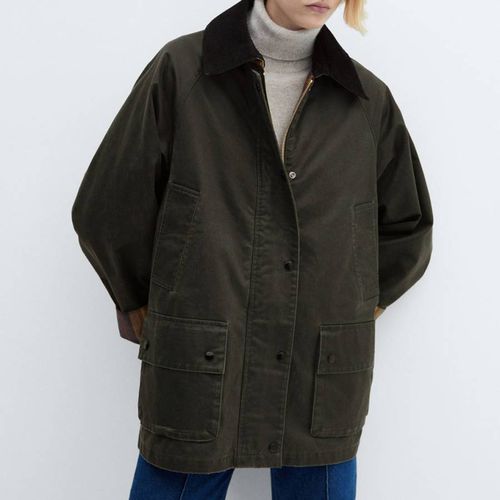 Green Waxed-Effect Parka Jacket - Mango - Modalova