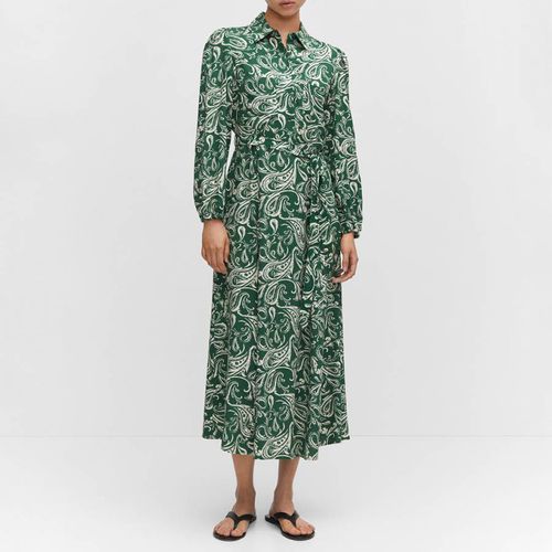 Green Printed Shirt Dress - Mango - Modalova