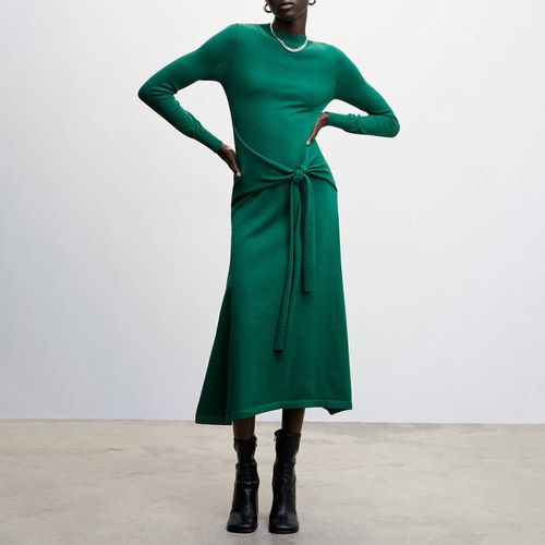 Green Bow Knitted Dress - Mango - Modalova