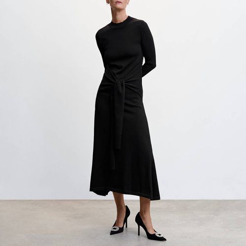 Black Bow Knitted Dress - Mango - Modalova