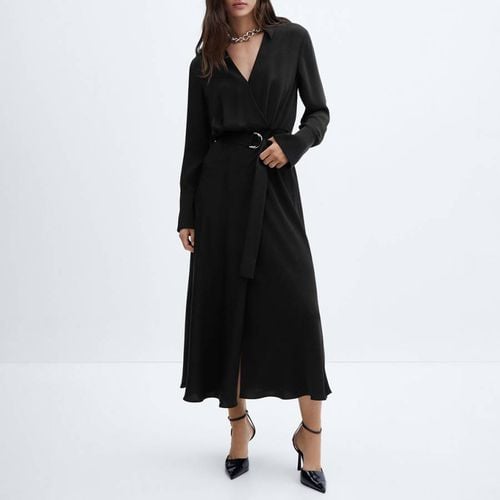 Black Buckle Flowy Dress - Mango - Modalova