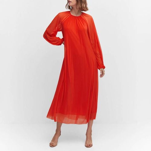 Red Puffed Sleeves Dress - Mango - Modalova