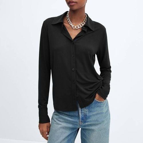 Black Fluid Knitted Shirt - Mango - Modalova