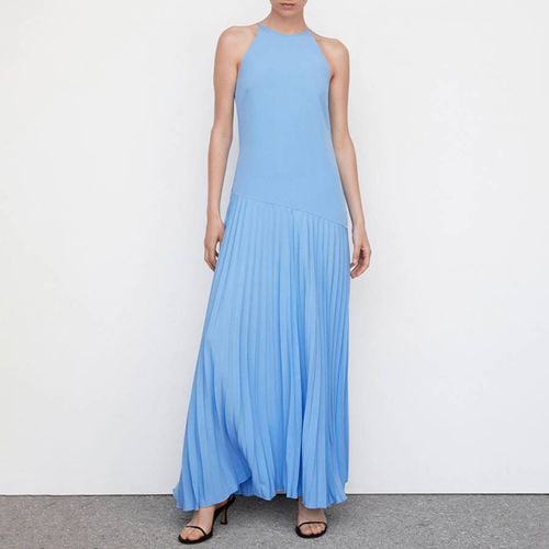 Blue Pleated Panel Dress - Mango - Modalova