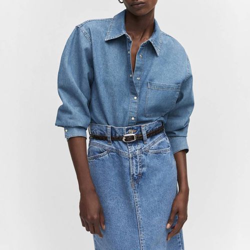 Blue Pocket Denim Shirt - Mango - Modalova