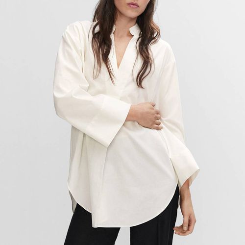 Oversized V-Neck Cotton Blouse - Mango - Modalova