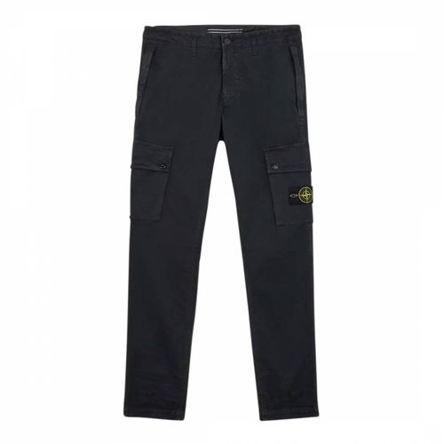 Black Cargo Stretch Cotton Blend Trousers - Stone Island - Modalova