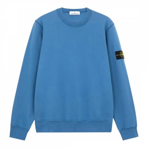 Blue Fleece Cotton Sweatshirt - Stone Island - Modalova