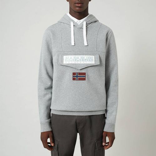 Grey Front Pocket Hoodie - Napapijri - Modalova