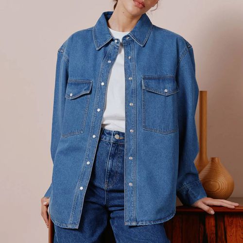 Blue Denim Cotton Shirt - Albaray - Modalova