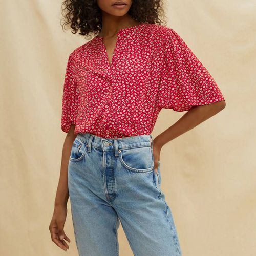 Red Floating Floral Blouse - Albaray - Modalova