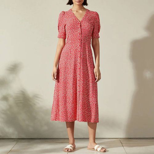 Red Floating Floral Tea Dress - Albaray - Modalova