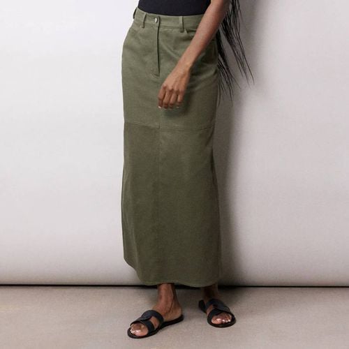 Khaki Cotton Twill Cotton Skirt - Albaray - Modalova