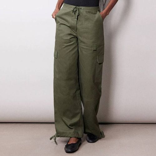 Khaki Cotton Twill Cotton Trousers - Albaray - Modalova