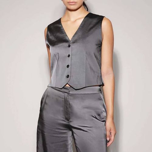 Grey Satin Waistcoat - Albaray - Modalova