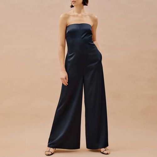 Navy Satin Jumpsuit - Albaray - Modalova