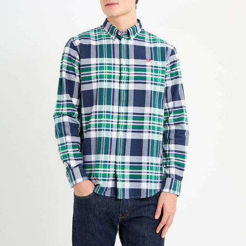 Navy/Green Oxford Checked Shirt - Crew Clothing - Modalova