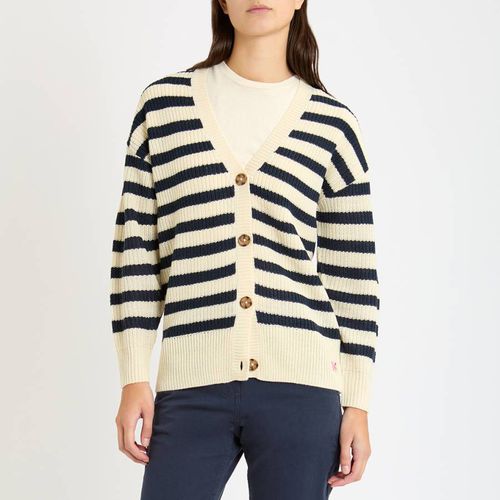 Beige Striped Wool Blend Cardigan - Crew Clothing - Modalova