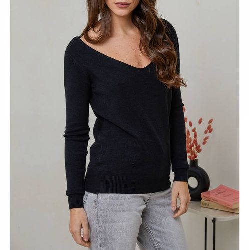 Black Cashmere Blend Lace Jumper - SOFT CASHMERE - Modalova