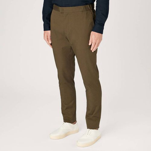 Khaki 24 Slim Fit Cotton Trousers - L'Estrange - Modalova