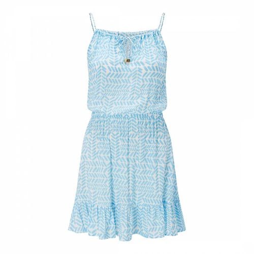 Blue & Zanzibar Tie Front Mini Frill Dress - Heidi Klein - Modalova