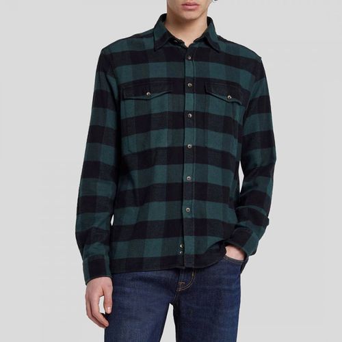 Checked Flannel Cotton Overshirt - 7 For All Mankind - Modalova