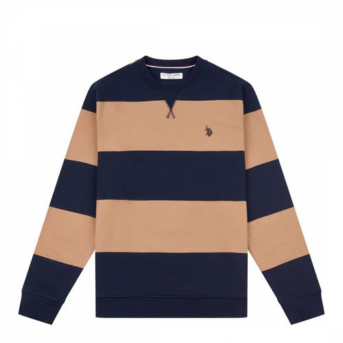 Camel Striped Cotton Sweatshirt - U.S. Polo Assn. - Modalova